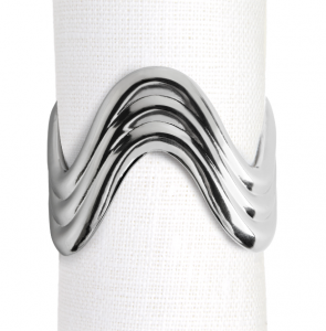L'Objet Ripple Platinum Napkin Rings - Set 4