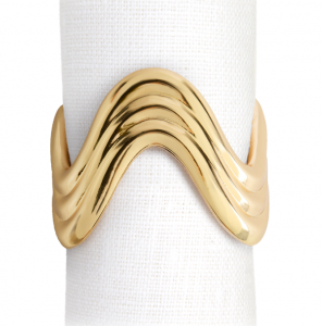 L'Objet Ripple Gold Napkin Rings - Set 4