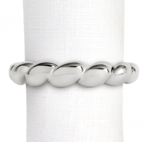 L'Objet Jessica McCormack Shell Napkin Rings / Platinum - Set 4