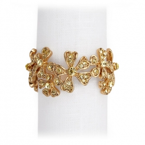 L'Objet Garland Napkin Jewels / Set 4 - Gold + Yellow Crystals