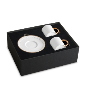 L'Objet Neptune Gold Espresso Cup + Saucer - Set 2
