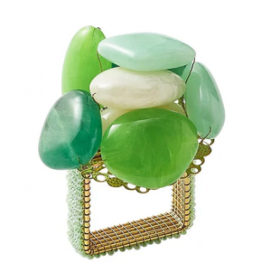 Kim Seybert Sea Stone Green Napkin Ring - Set 4
