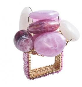 Kim Seybert Sea Stone Lilac Napkin Ring - Set 4