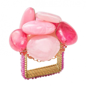 Kim Seybert Sea Stone Pink Napkin Ring - Set 4