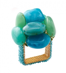 Kim Seybert Sea Stone Seafoam Napkin Ring - Set 4