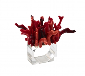 Kim Seybert Amalfi Coral Napkin Rings - Boxed Set 4