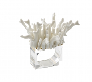 Kim Seybert Amalfi White Napkin Rings - Boxed Set 4