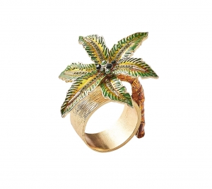 Kim Seybert Palm Coast Napkin Rings - Boxed Set 4