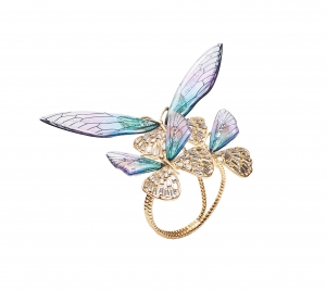 Kim Seybert Flutter Lilac/Perwinkle Napkin Ring  - Boxed Set 4