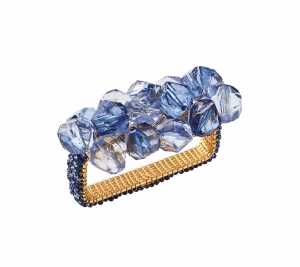 Kim Seybert Pop Rocks Napkin Rings Navy / Blue - Set 4