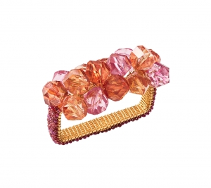 Kim Seybert Pop Rocks Napkin Rings Pink / Orange - Set 4