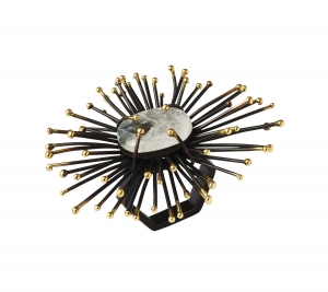 Kim Seybert Flare Gold/Black Napkin Ring - Set 4