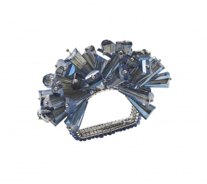 Kim Seybert Dazzle Napkin Ring Midnight- Set 4