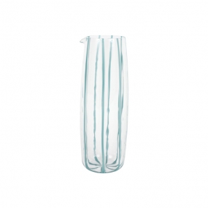Vietri Nuovo Stripe Teal Pitcher