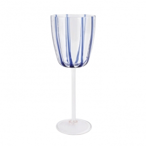 Vietri Nuovo Stripe Blue Wine Glass