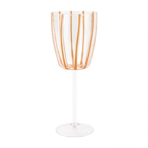 Vietri Nuovo Stripe Orange Wine Glass