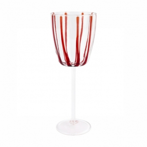 Vietri Nuovo Stripe Red Wine Glass