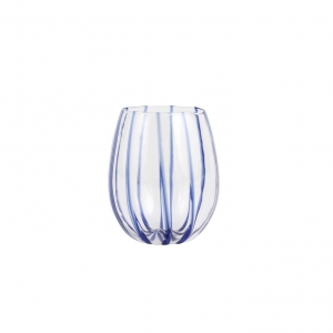 Vietri Nuovo Stripe Blue Stemless Wine Glass