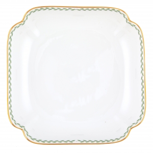 Herend Green Laurel Square Fruit Dish - 11"