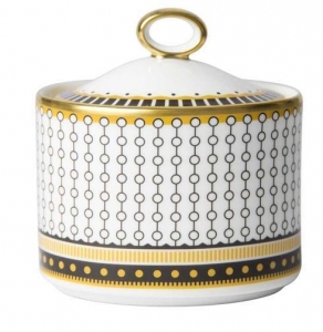 Royal Crown Derby Oscillate Onyx Covered Sugar