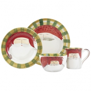 Vietri Old St. Nick Red Hat - 4 Piece Setting