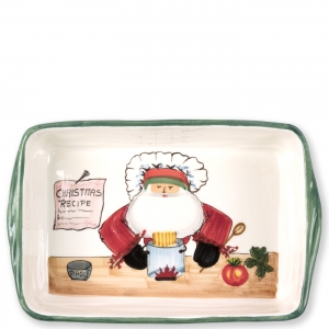 Vietri Old St. Nick Rectangular Baker with Chef