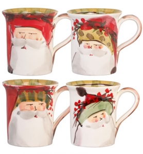 Vietri Old St. Nick Assorted Mugs - Set of 4