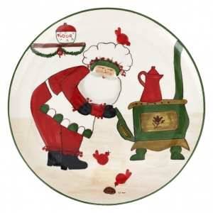 Vietri Old St. Nick Large Round Platter with Oven