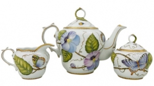 Anna Weatherley Pansy FlowerTea Set