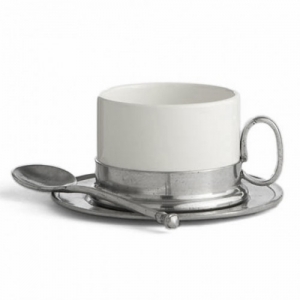 Arte Italica Tuscan Cappuccino Cup & Saucer with Spoon