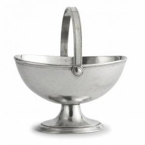 Arte Italica Peltro Handled Basket Arte Italica Peltro Handled Basket