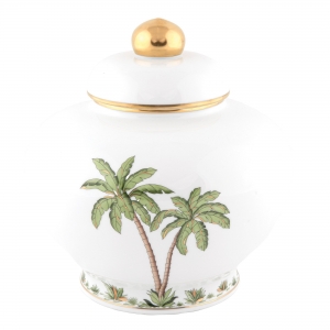 Herend Palm Tree Ginger Jar