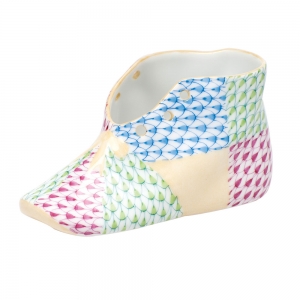 Herend Baby Shoe - Patchwork