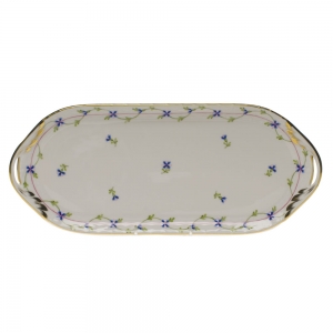 Herend Blue Garland Sandwich Tray - 14.5"