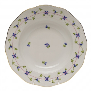 Herend Blue Garland Rim Soup - 8"D
