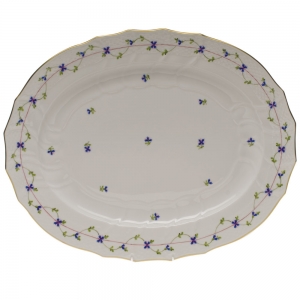 Herend Blue Garland Turkey Platter -18"L X 14.5"W