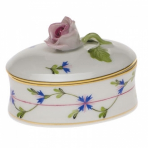 Herend Printemps Oval Box w/ Flower