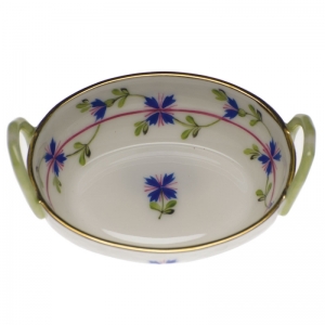 Herend Basket with Handles - Blue Garland