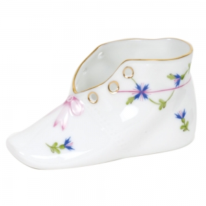 Herend Baby Shoe - Blue Garland