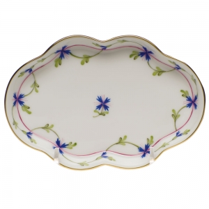Herend Blue Garland Small Scalloped Tray
