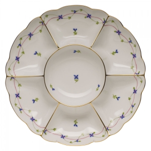 Herend Sectioned Appetizer Dish - Flower 2