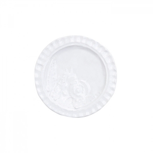 Vietri Pietra Fiori White Canape Plate - Set 4