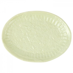 Vietri Pietra Fiori Pistachio Oval Platter - 13.75"