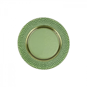 Vietri Pelli Glass Green Salad Plate - Set 4