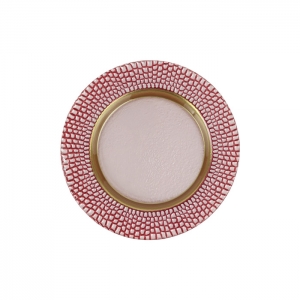 Vietri Pelli Glass Pink Salad Plate - Set 4