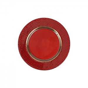 Vietri Pelli Glass Red Salad Plate - Set 4