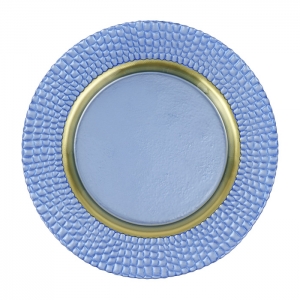 Vietri Pelli Glass Blue Charger - Set 4