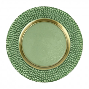 Vietri Pelli Glass Green Charger - Set 4
