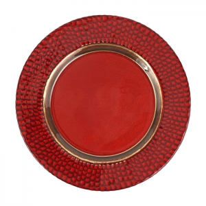 Vietri Pelli Glass Red Charger - Set 4