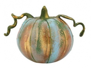 Vietri Pumpkins Blue Glass Pumpkin